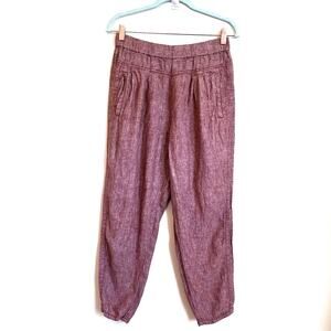 Anthropologie Hei Hei Linen Womens Pants‎ Size S Brown Boho Lagenlook Pull On